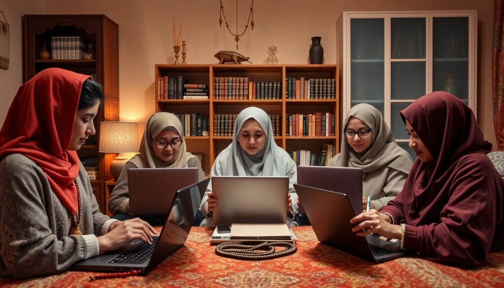 دروس ناشئات في حلقات تحفيظ عن بعد للنساء